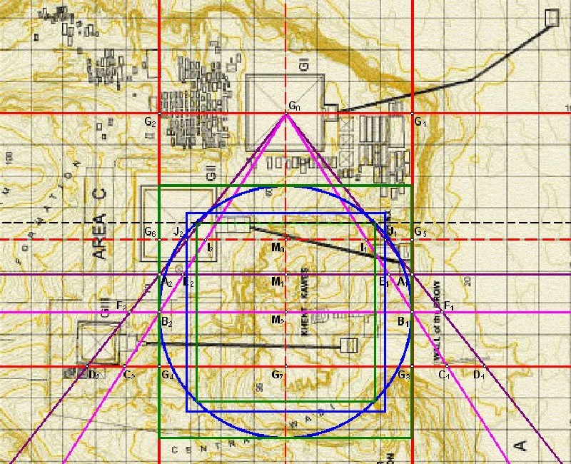 Die Quadratur 2.2 in der Karte von Mark Lehner