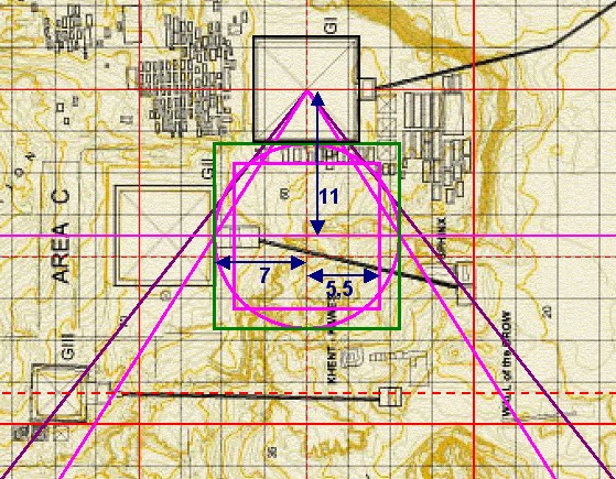 Die Chefren-Quadratur in der Karte des Gizeh-Komplexes von Mark Lehner