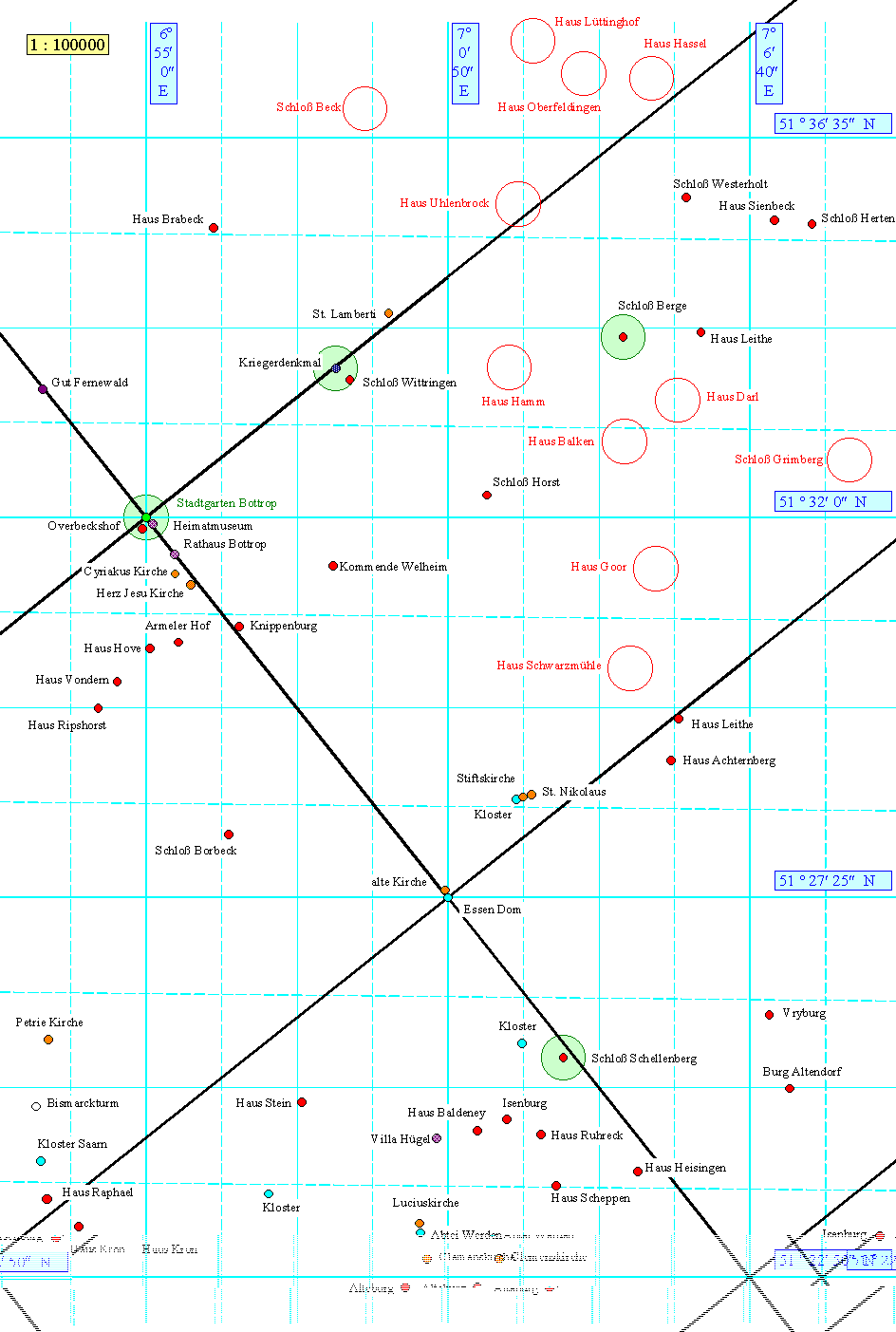  Karte 1 - Abstandsteilung 1 - 1/1 Teilung 