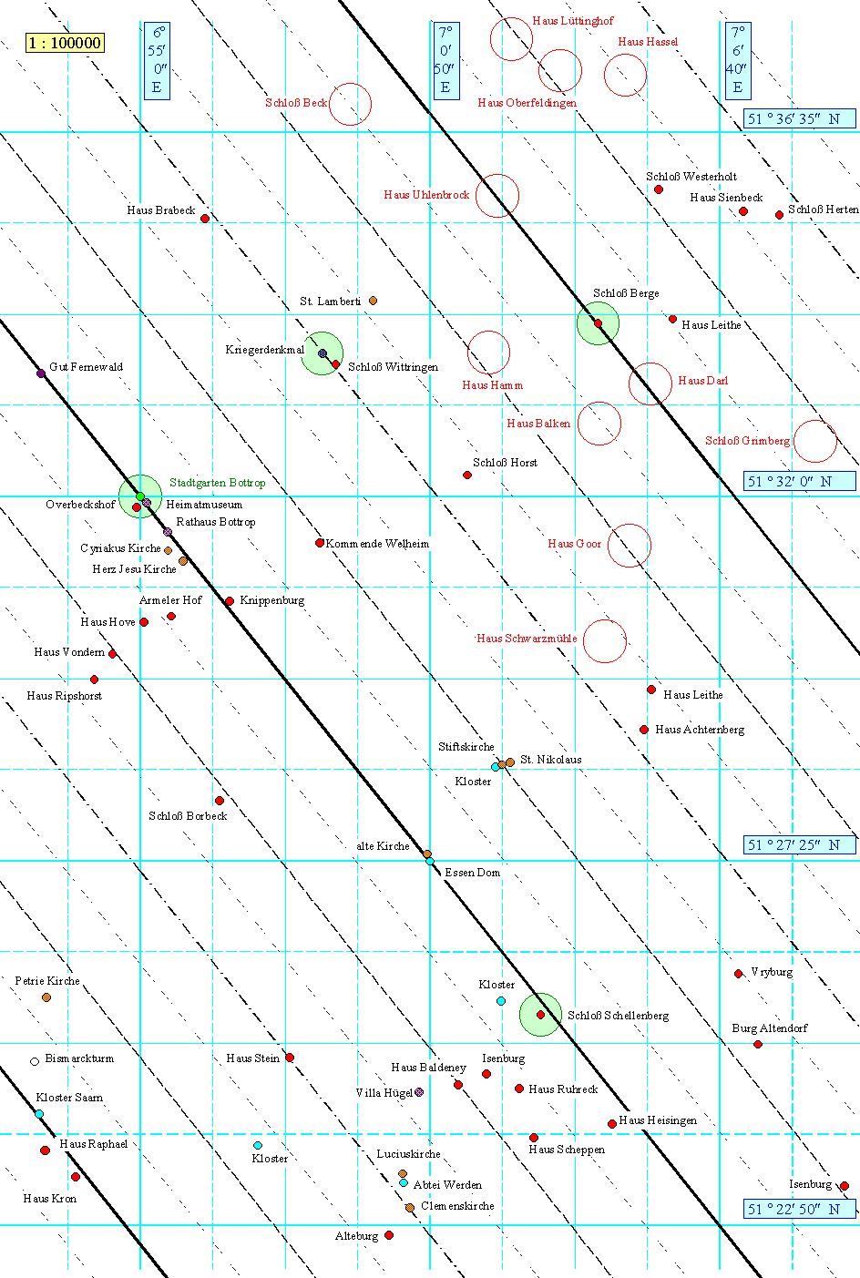  Karte 1 - Abstandsteilung 2 - 1/8 Teilung 