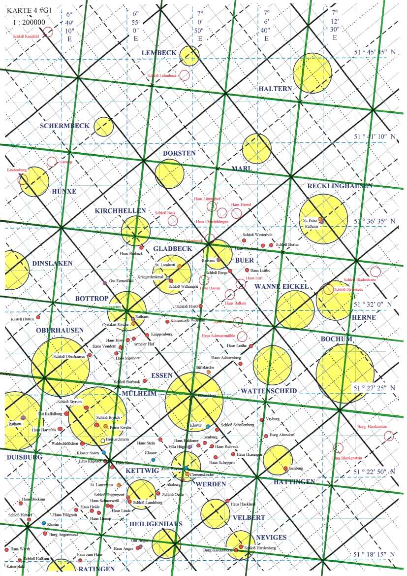  Karte 1 - Grundgitter 1 und Diagonalgitter 