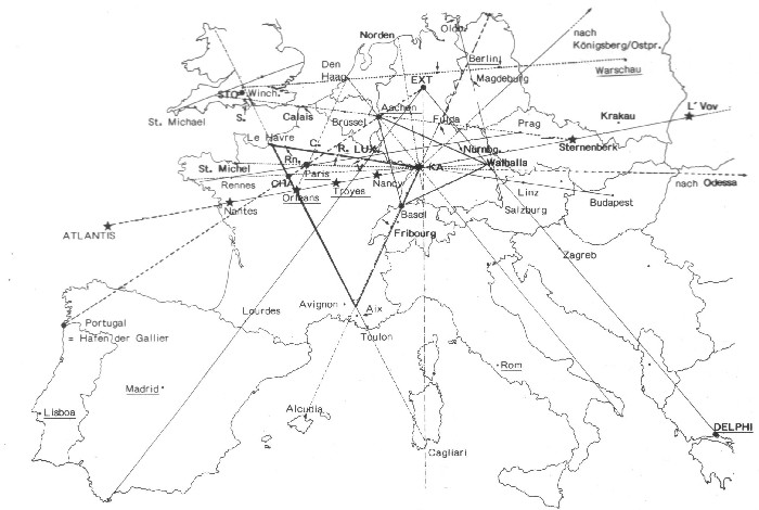 Karte ley europa linien Über Kraftlinien,