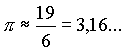 Pi = 19/6 = 3,16