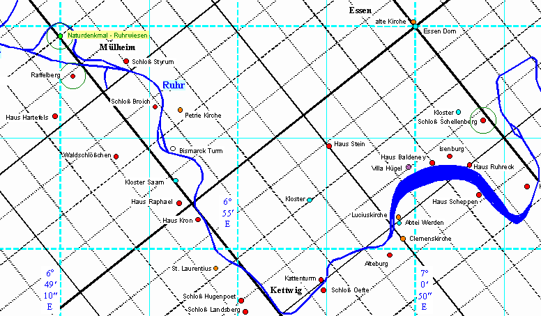 Verlauf der Ruhr im Grundgitter 1 