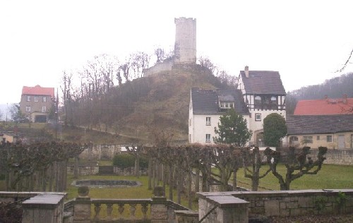 Park mit Torhaus und Burg Saaleck